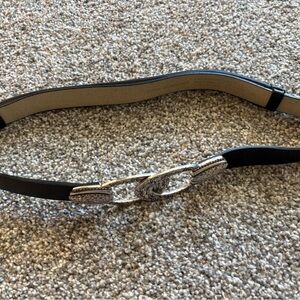 Black Adjustable Belt with Silver Buckle